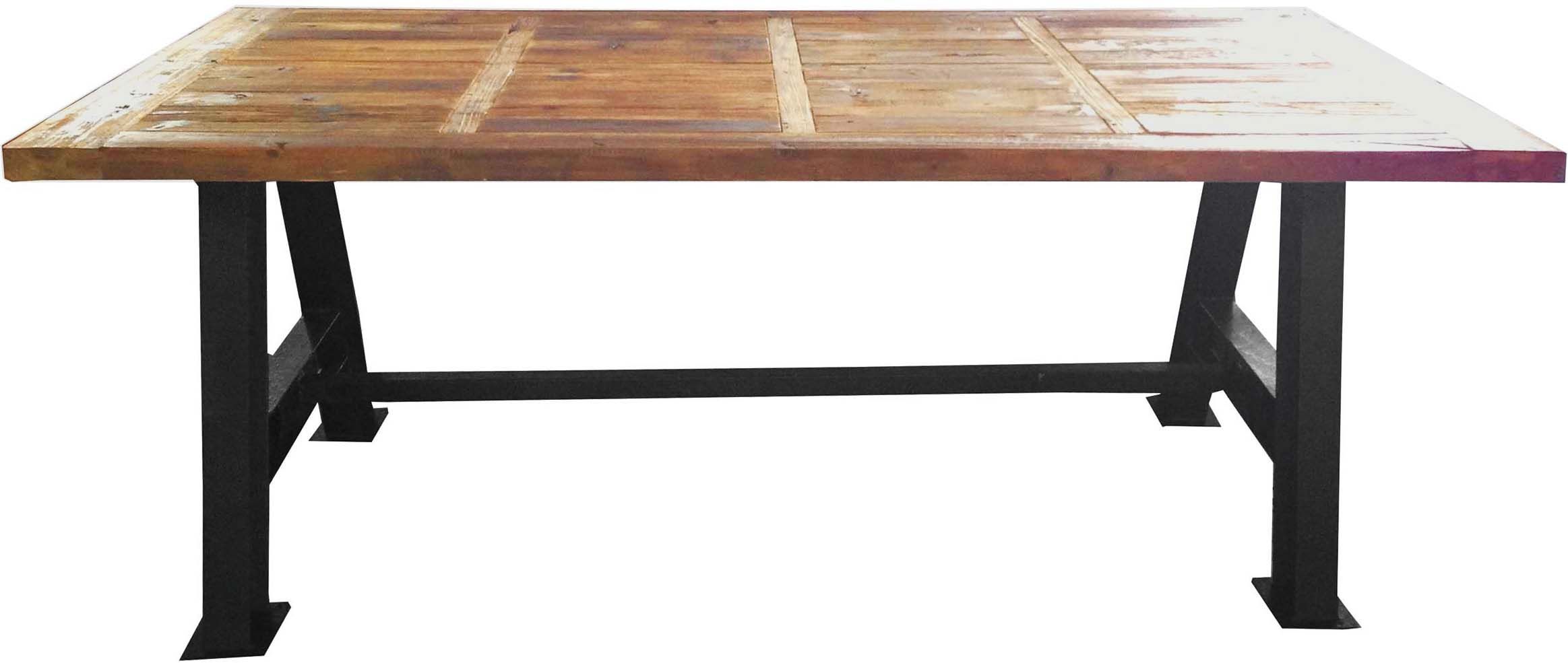 Grande table industrielle bois et métal 200 cm