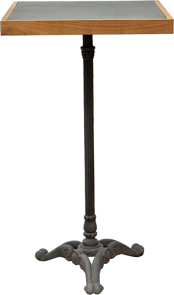 Table bistrot haute pieds fantaisies en fer forgé