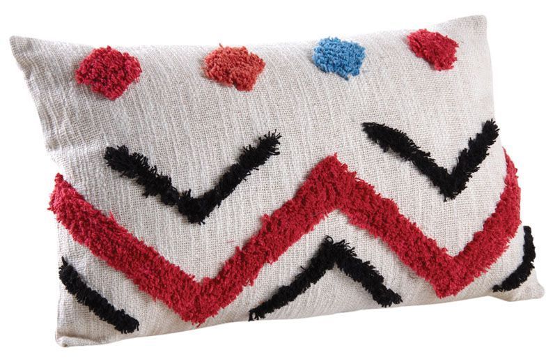Coussin rectangulaire en coton tufté