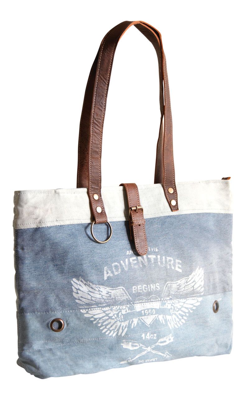 Sac en jean inscription Adventure