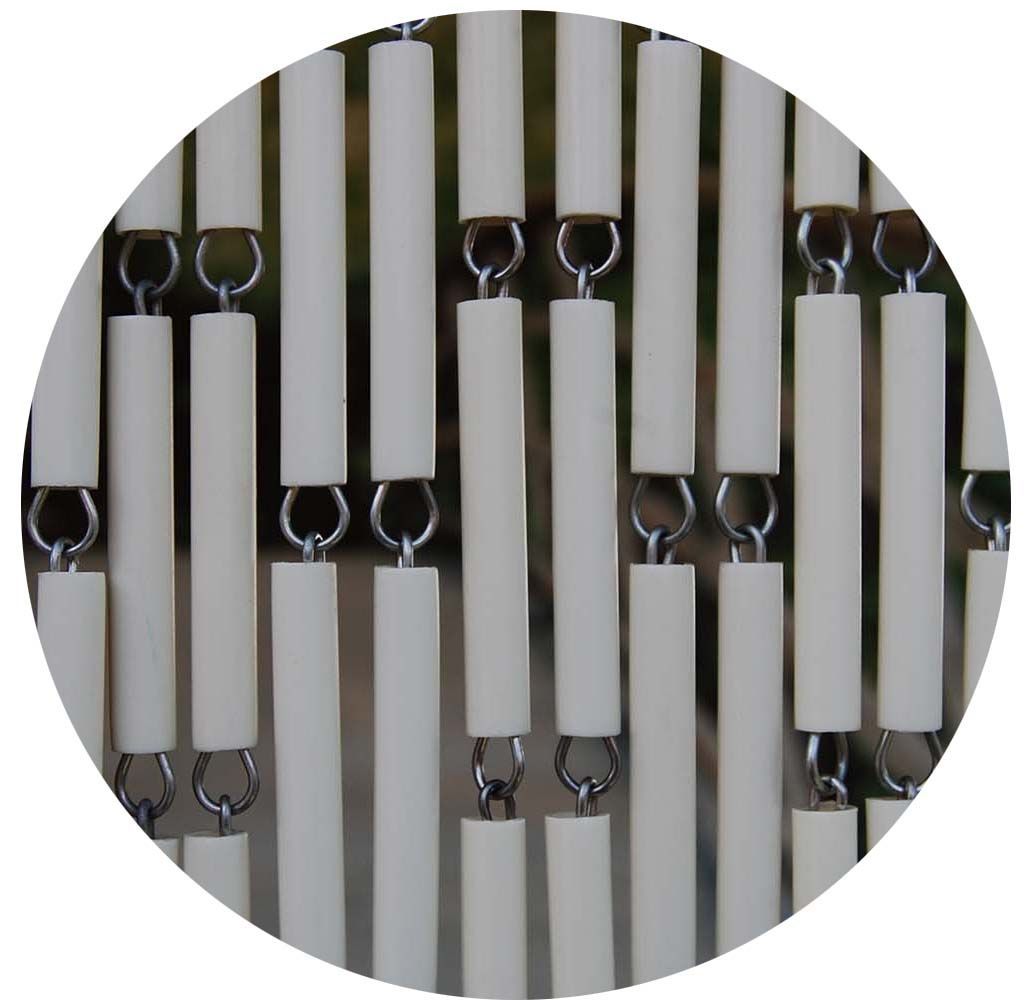 Rideau de porte en polyéthylène beige et acier Campos 100x230 cm
