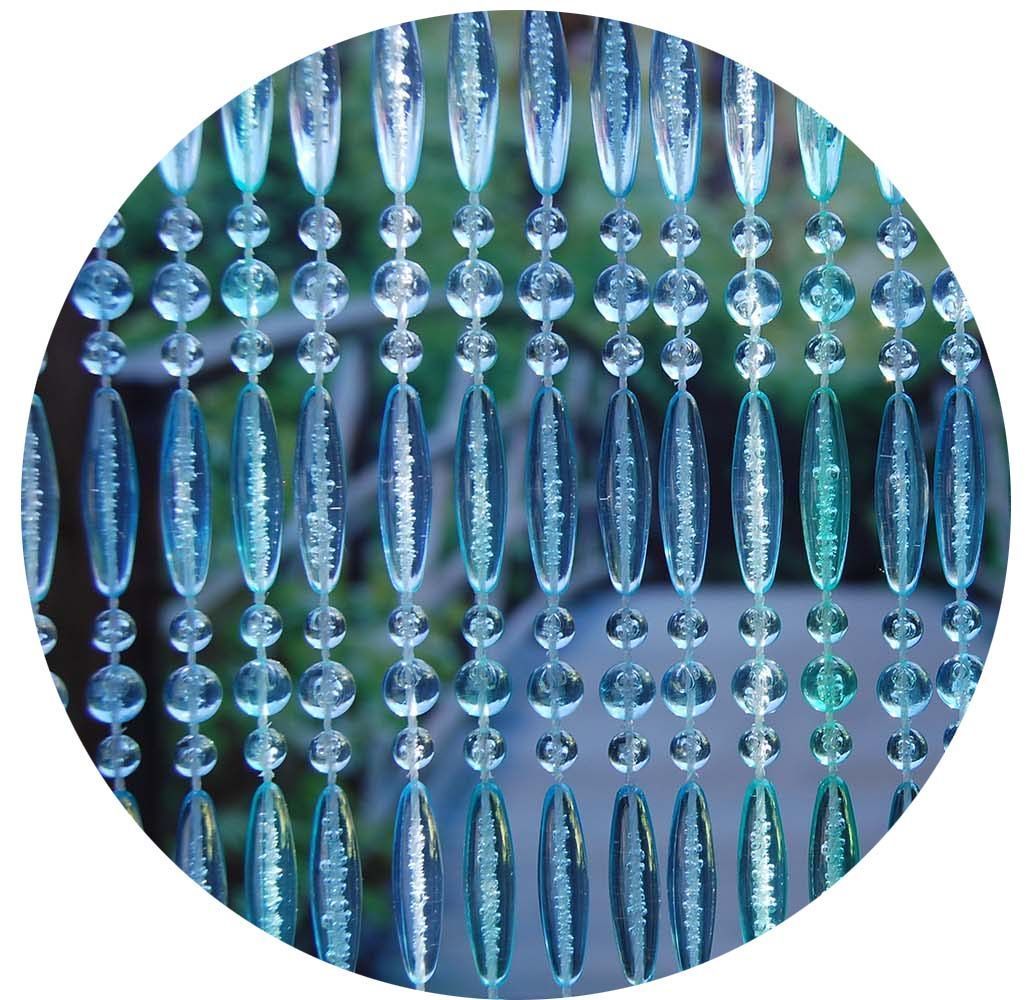 Rideau de porte en perles bleues Stresa 90x210 cm