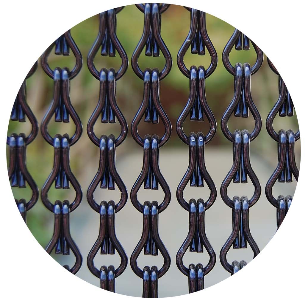 Rideau de porte en aluminium Alusa noir 90 x 210 cm