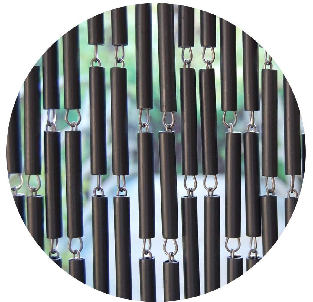 Rideau de porte en polyéthylène anthracite et acier Campos 90x210 cm