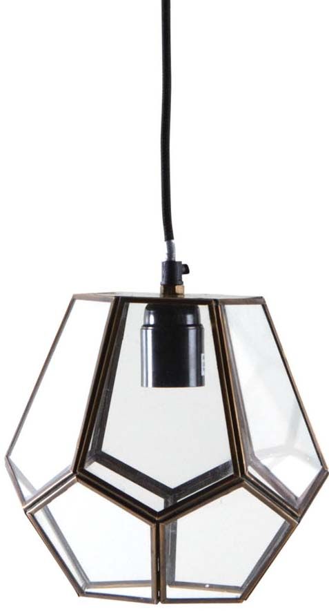 Lampe suspension laiton et verre