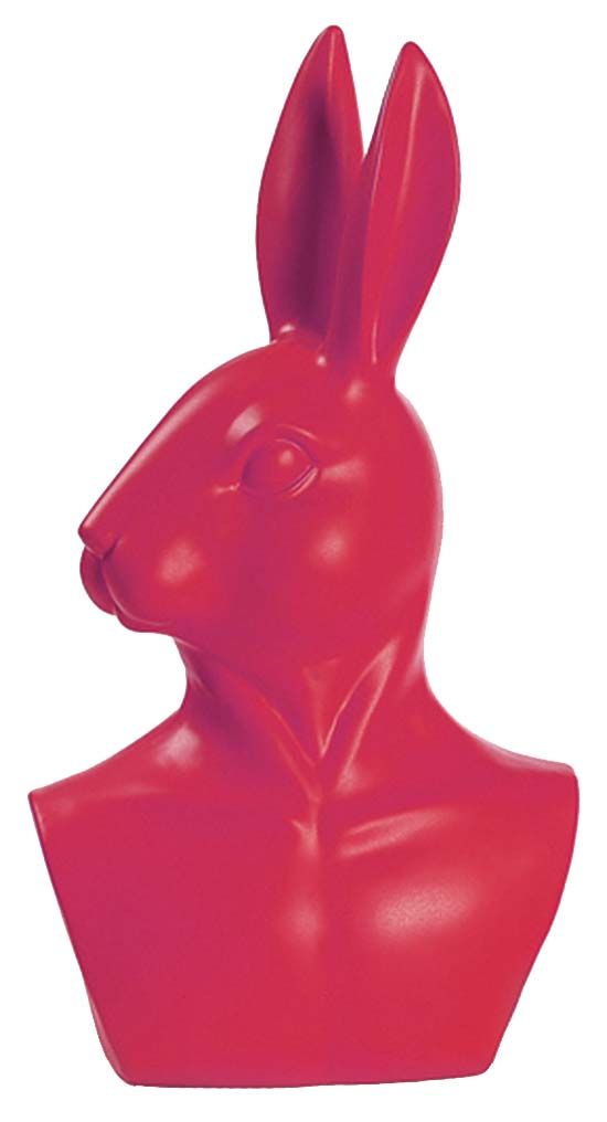 Statuette buste de lapin rose Grand modèle