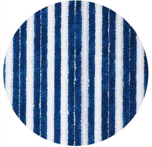 Rideau chenille bicolore bleu foncé/blanc