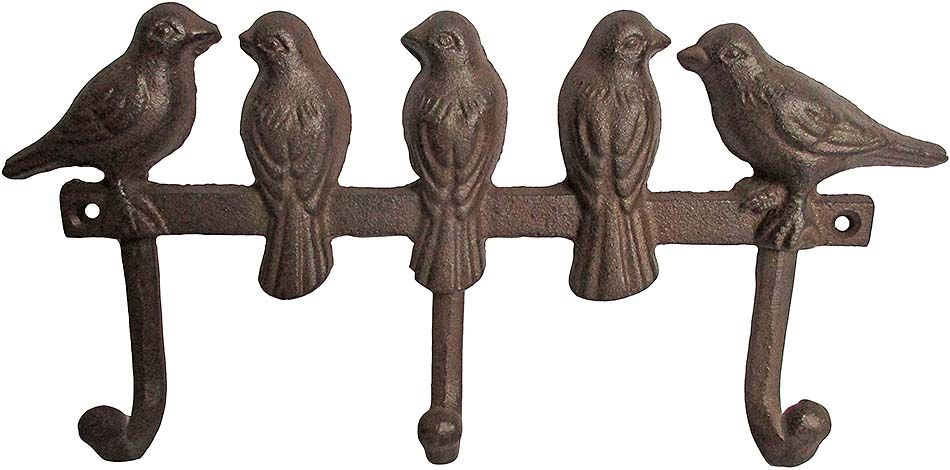 Patère en fonte famille oiseaux