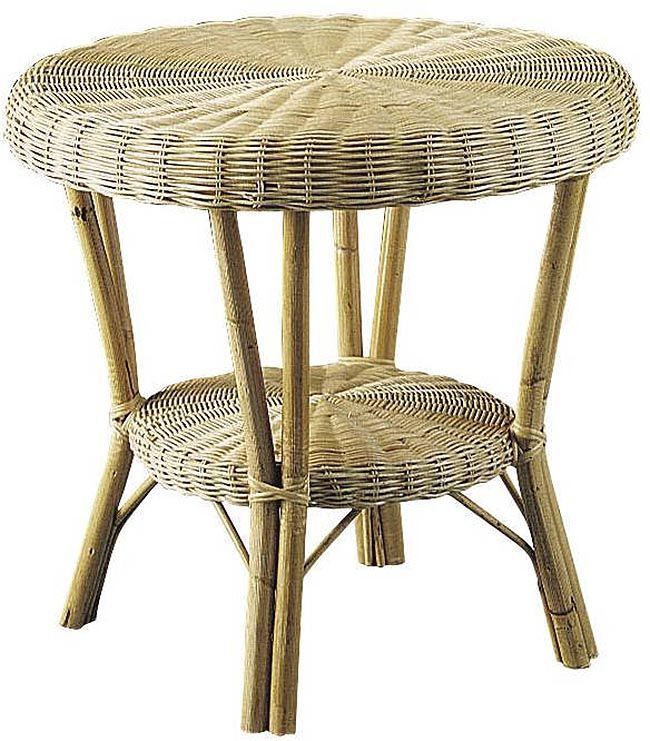Table d'appoint en manau et moelle de rotin naturelle