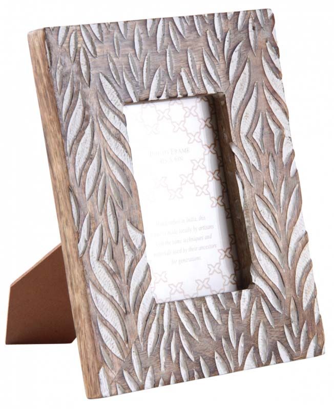 Cadre photo en manguier feuillages Pour photo 10 x 15 cm