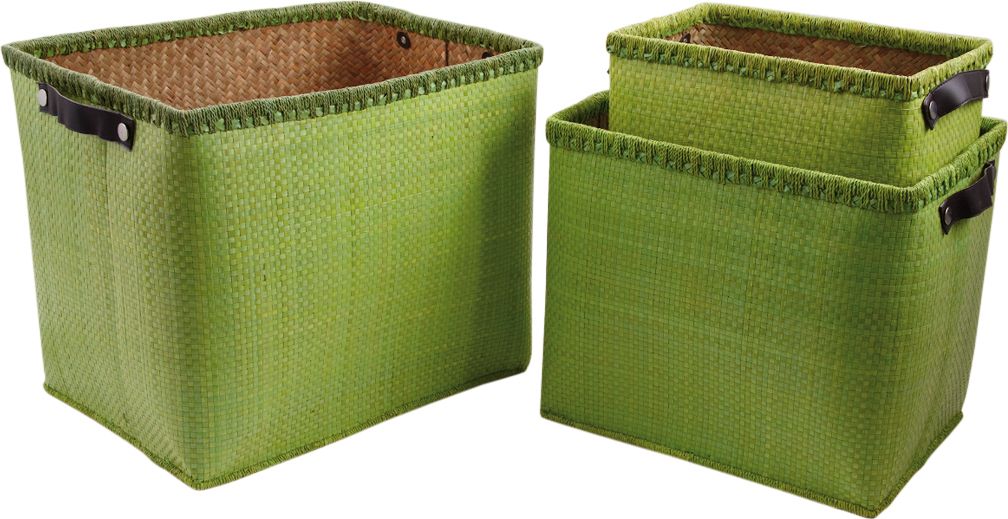 Corbeilles de rangement en palmier (Lot de 3)