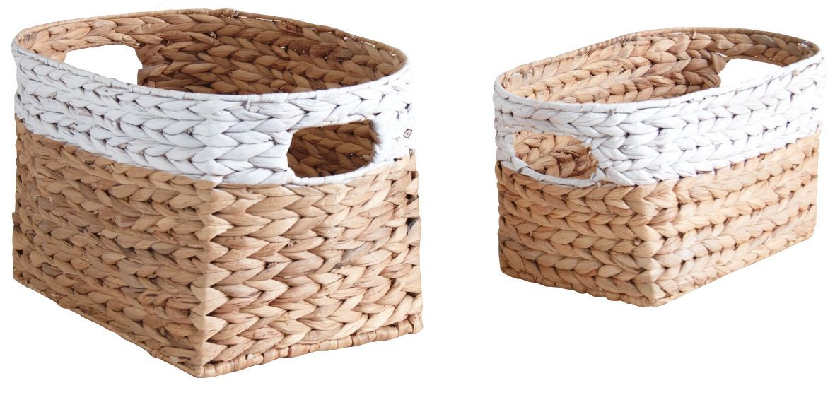 Corbeilles de rangement en jacinthe (Lot de 2)