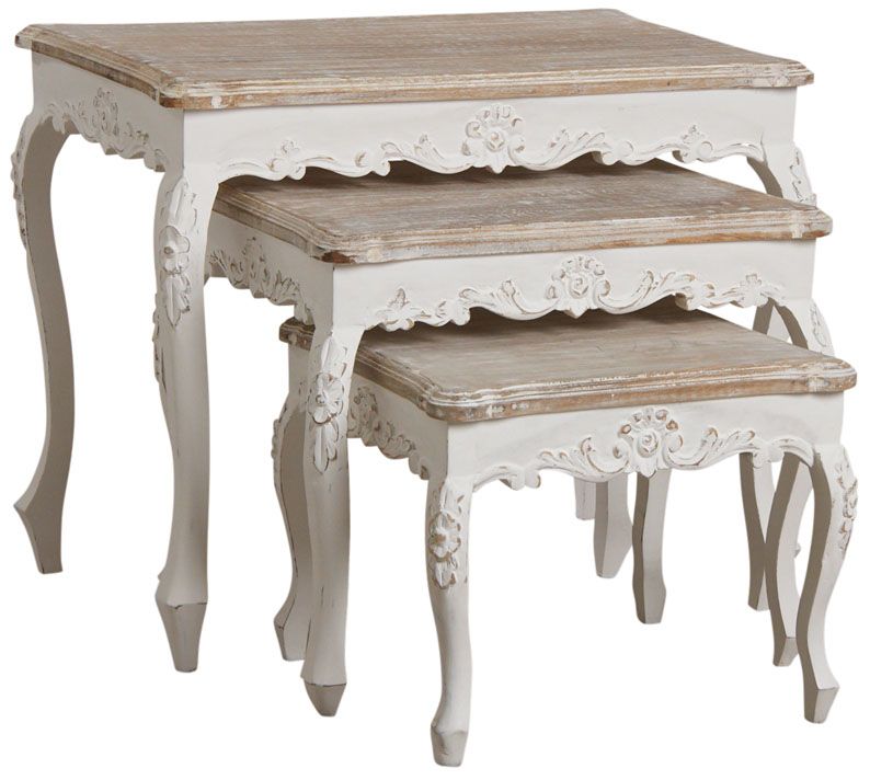 Tables gigognes en manguier blanc (Lot de 3)