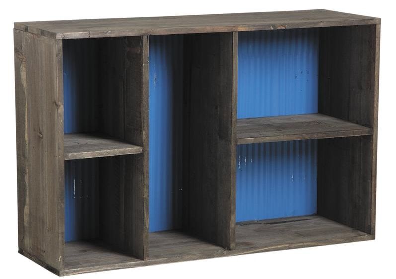 Etagère 5 niches en bois et zinc