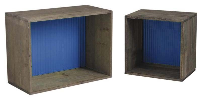 Etagère en bois et métal (Lot de 2)