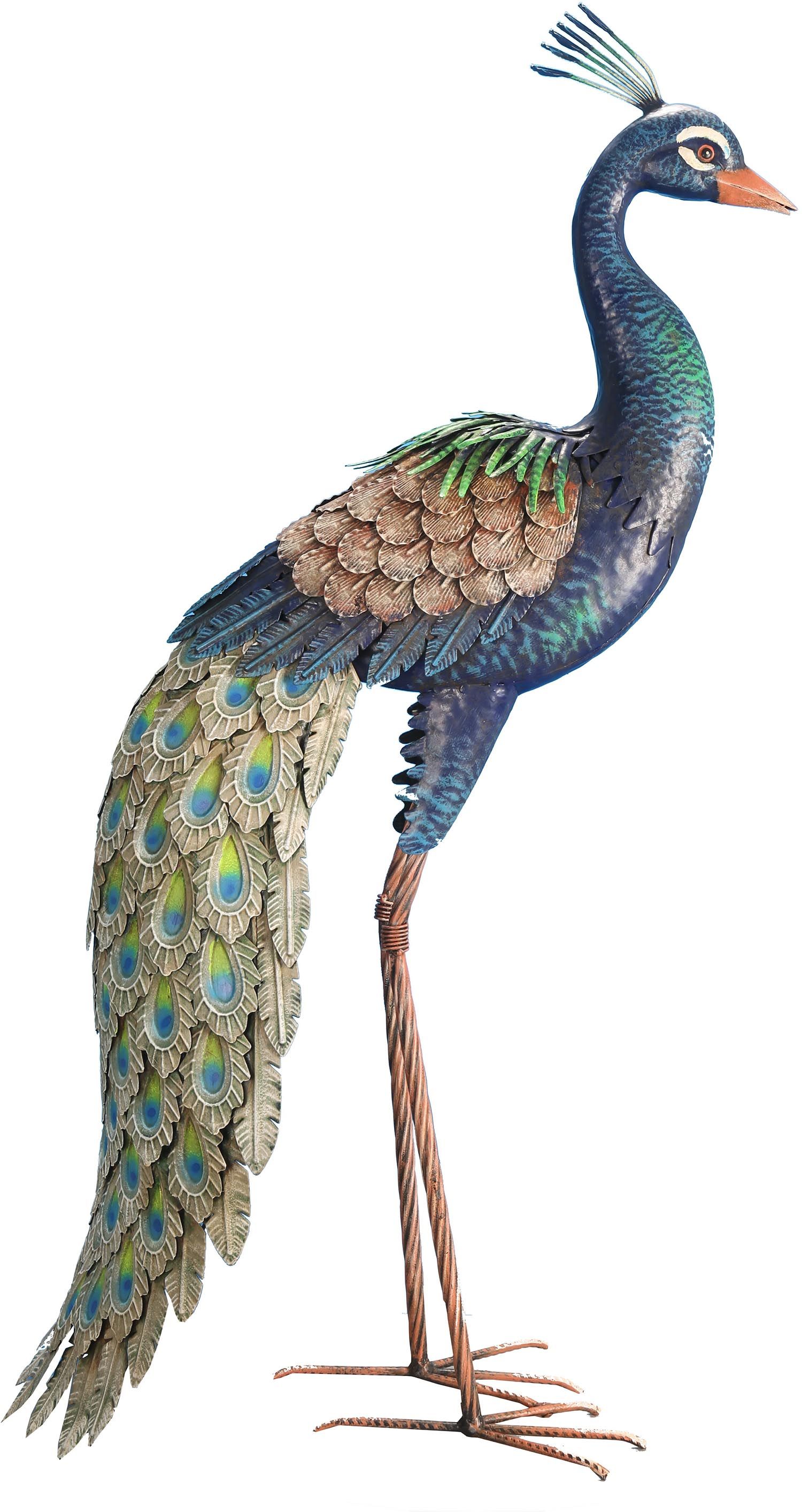 Paon décoratif en métal 94 cm