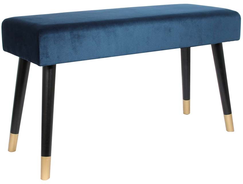 Banc effet velours pieds bicolores