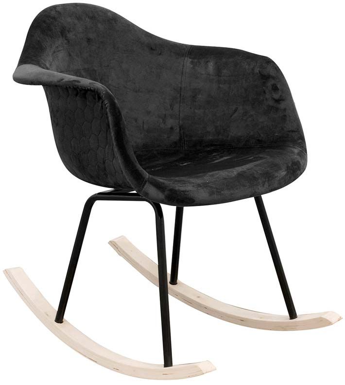 Fauteuil à bascule assise en velours noir