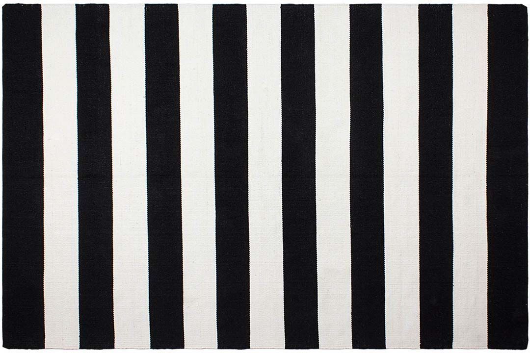 Tapis intérieur extérieur Nantucket noir et blanc 180 x 120 cm