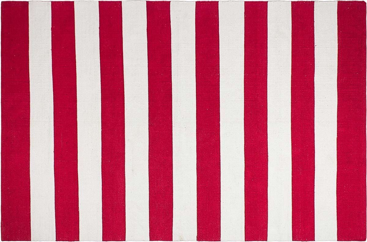 Tapis intérieur extérieur Nantucket rouge et blanc 150 x 90 cm