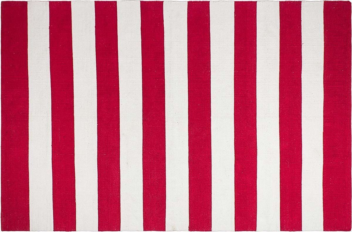 Tapis intérieur extérieur Nantucket rouge et blanc 270 x 180 cm