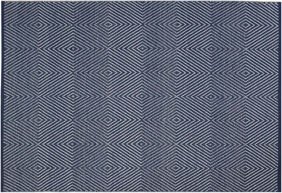 Tapis intérieur extérieur Zen bleu et blanc 90 x 60 cm