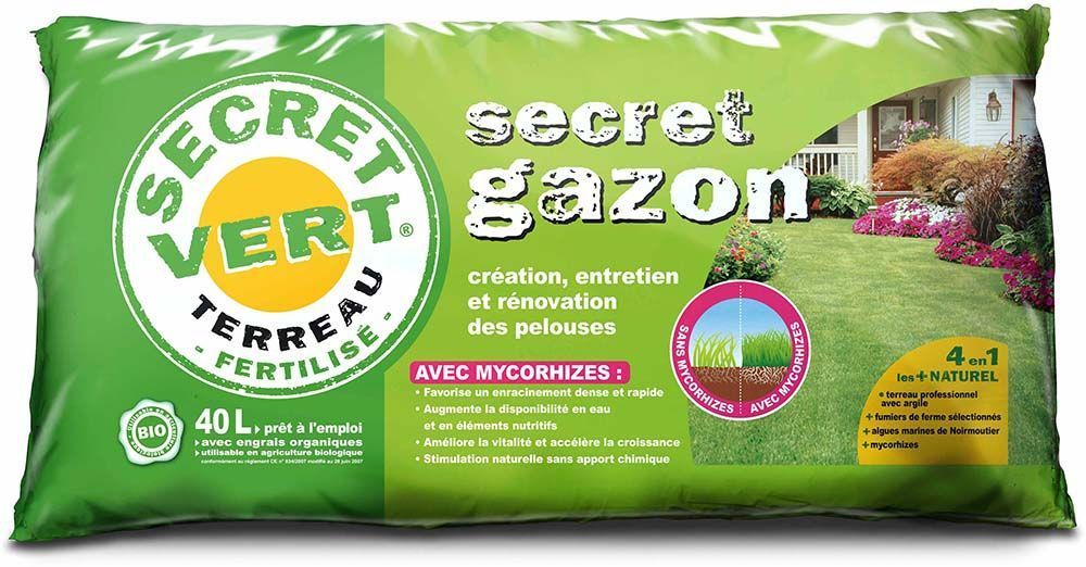 Terreau création et entretien pelouse avec mycorhizes 40 litres Unitaire