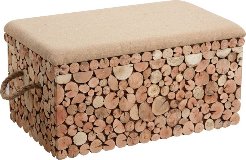 Coffre banc rondins en sapin