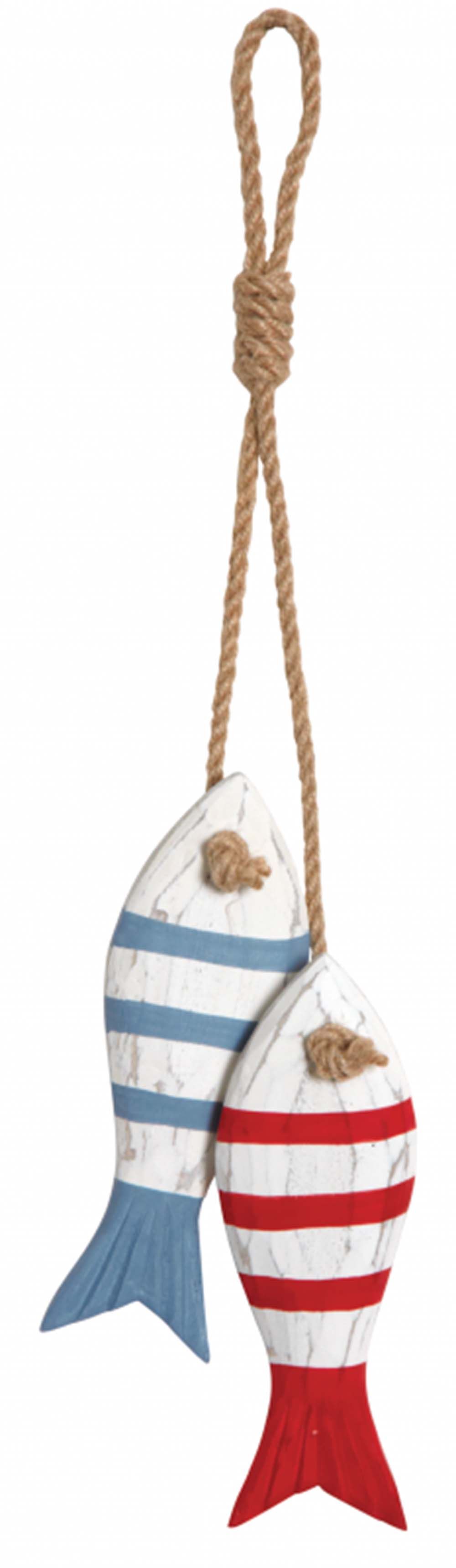 Poissons à suspendre en bois peint