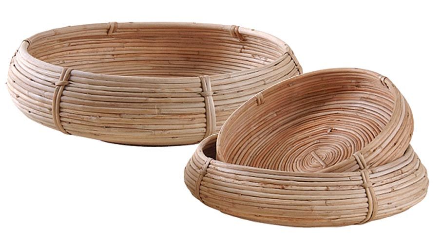 Corbeille ronde en rotin (Lot de 3)