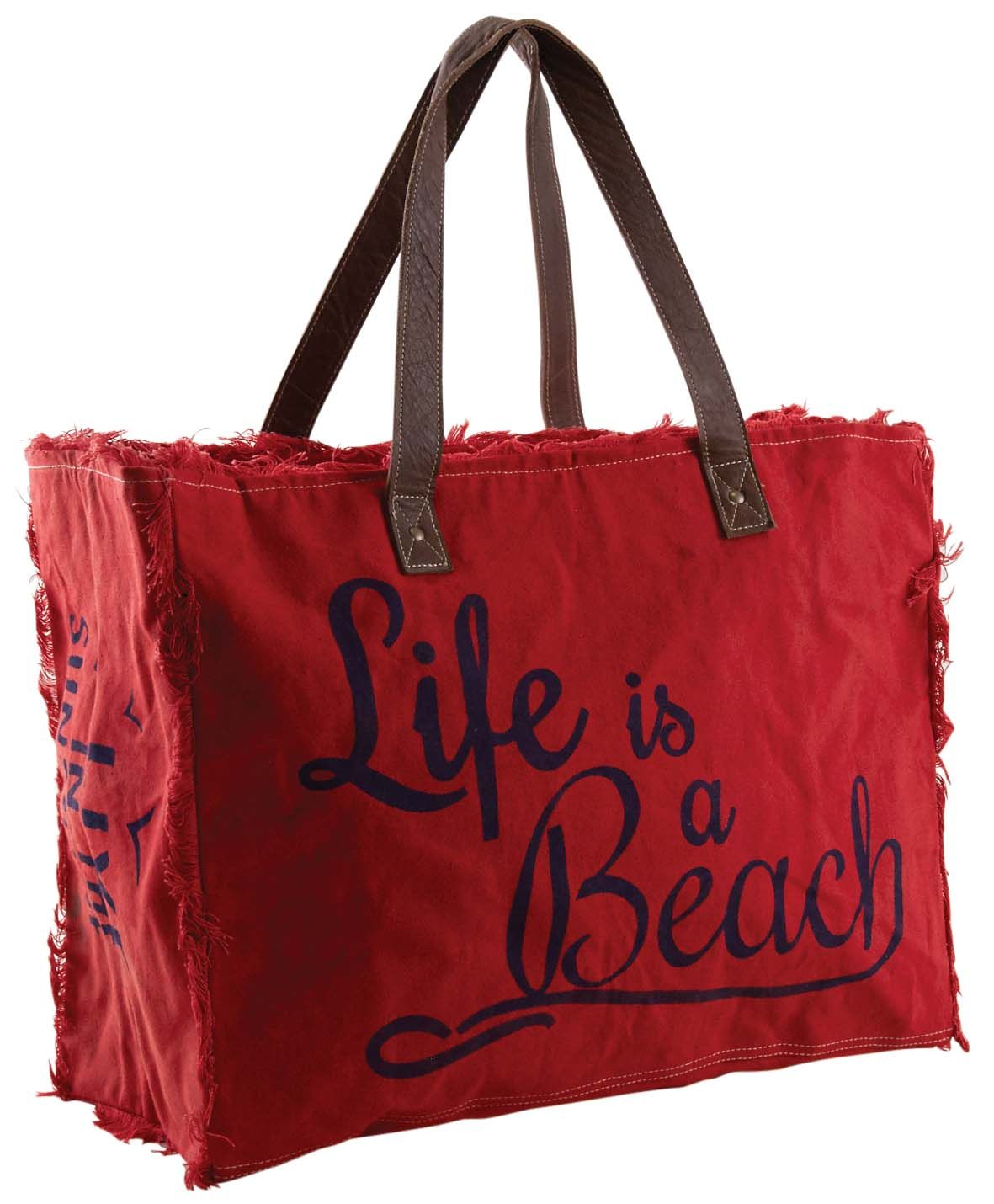 Sac en coton décor Life is a beach