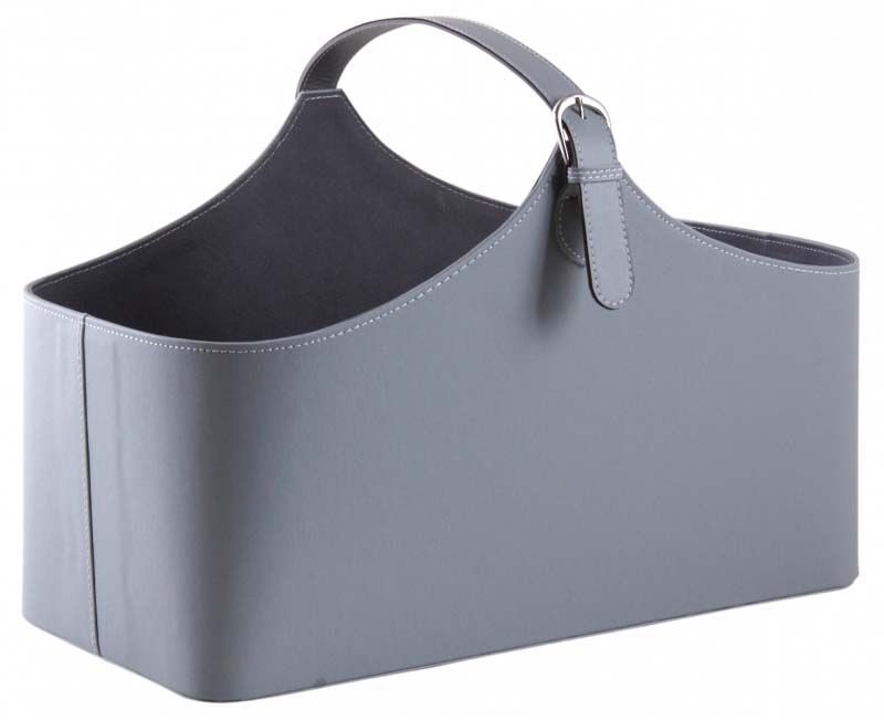 Corbeille de rangement en simili cuir avec anse