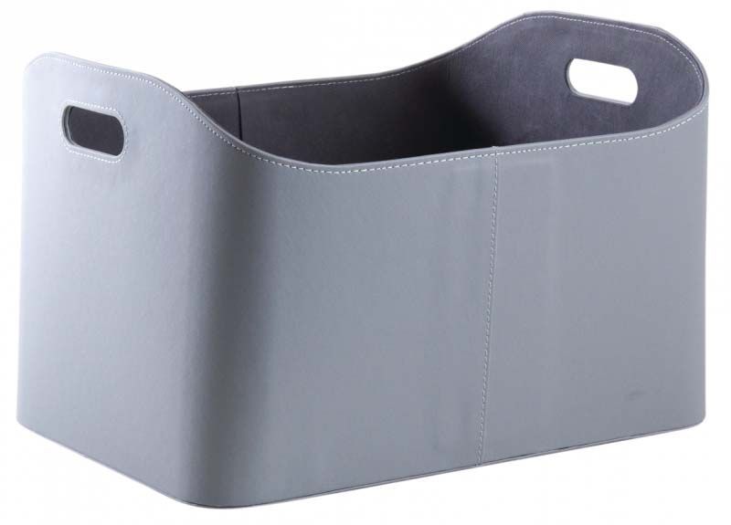 Corbeille à bûches en simili cuir