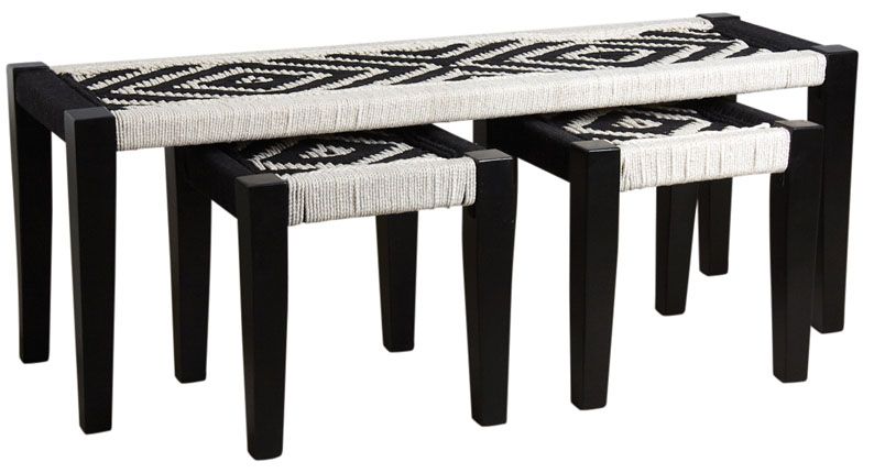 Ensemble berbère banc et tabourets