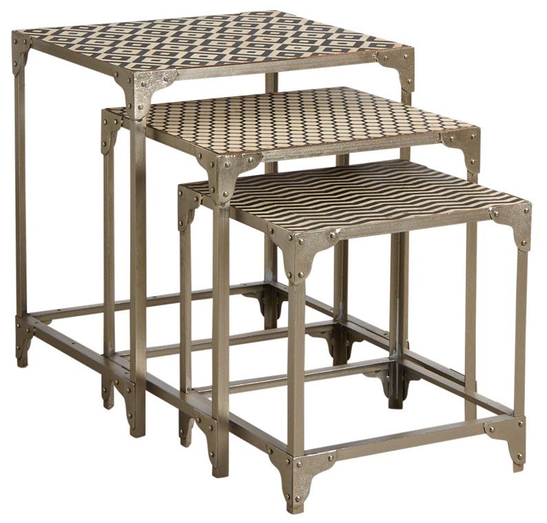 Sellettes carrées graphiques en métal