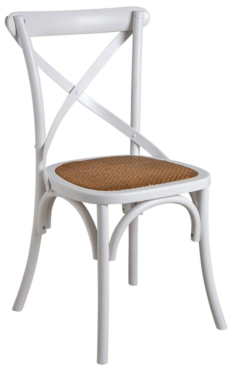 Chaise de bistrot en bouleau et rotin
