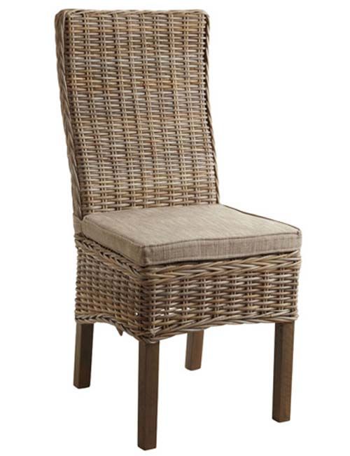 Chaise poelet gris et manguier teinté Mano