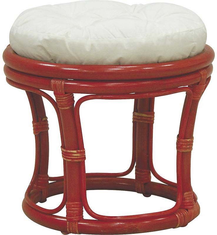 Tabouret en rotin avec coussin Uni