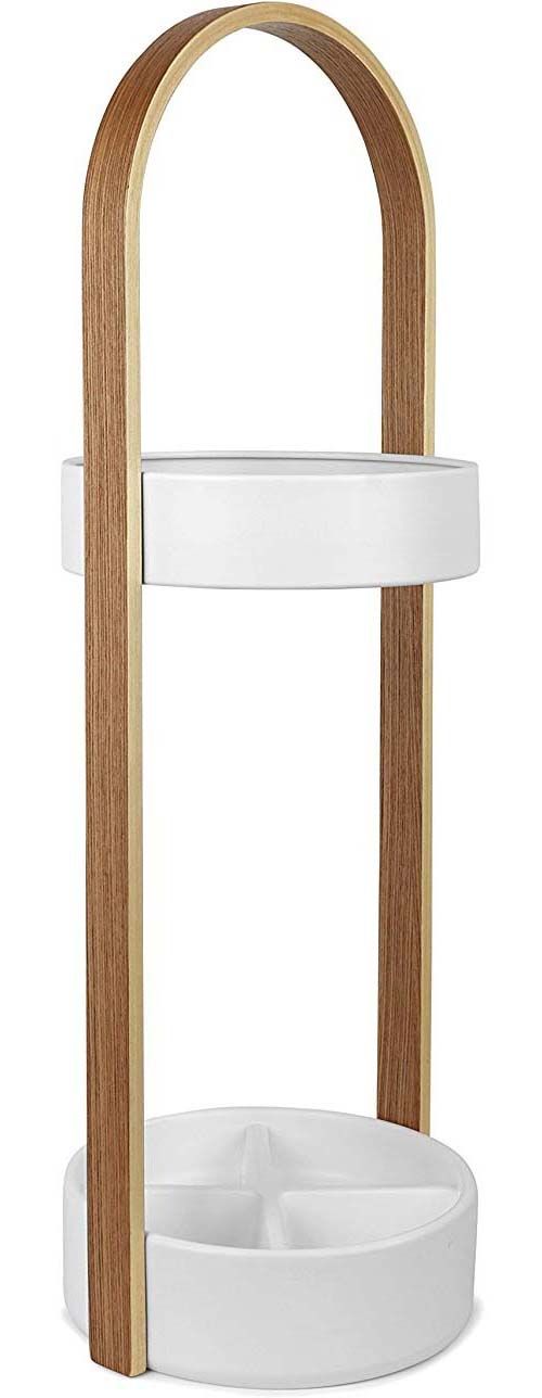 Porte parapluies bois et métal Hub