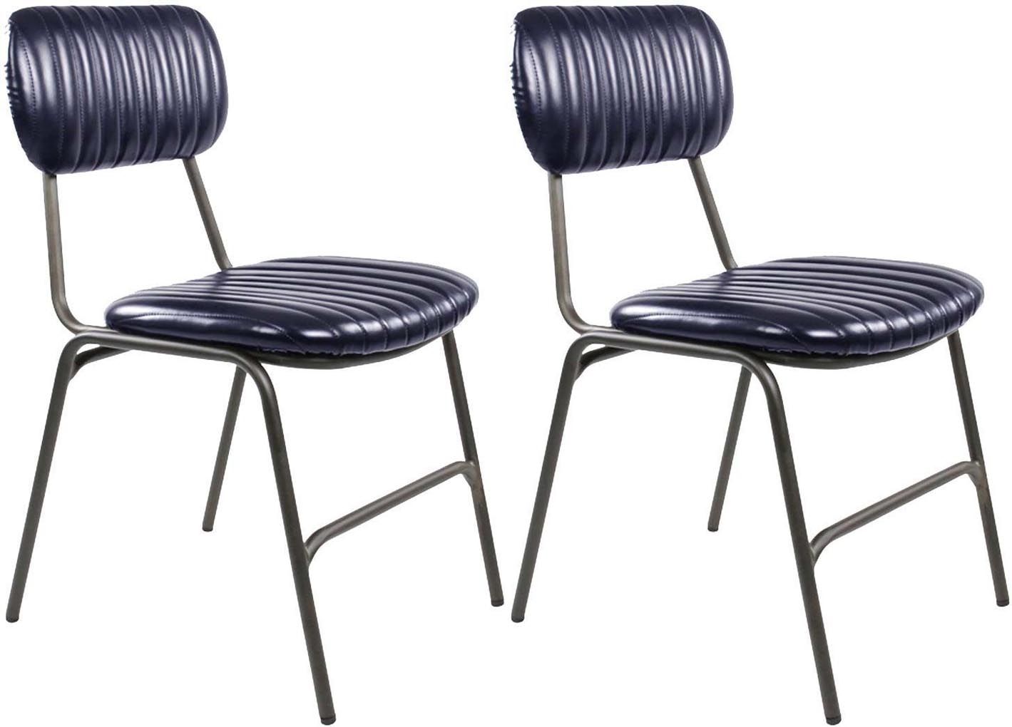 Chaises vintage pieds en métal brut Marius (Lot de 2)
