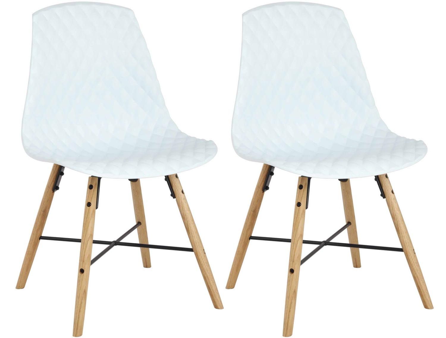 Chaises assise capitonnée et pieds en chêne (Lot de 2)