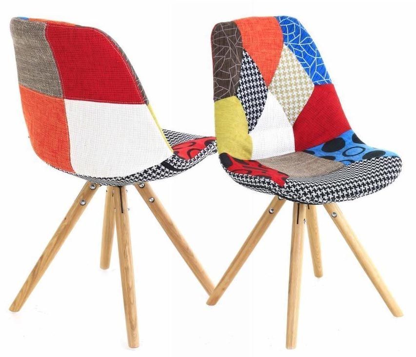 Chaise en tissu Patchwork (Lot de 2)