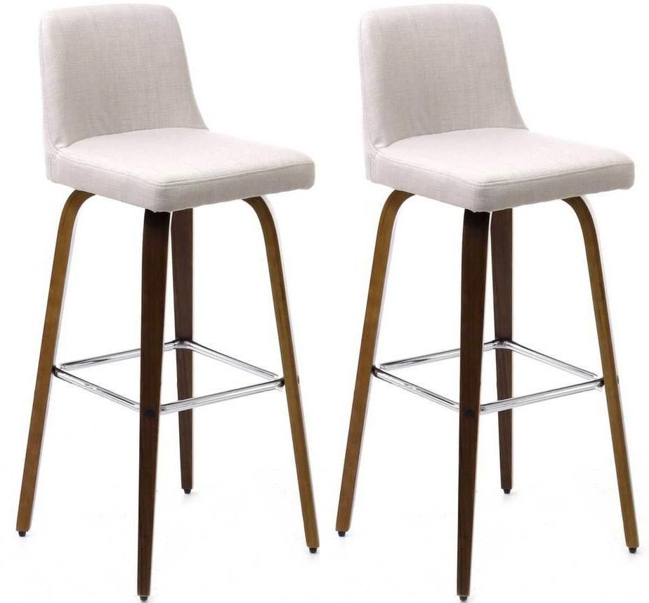 Tabouret de bar avec pieds Walnut Leti (Lot de 2)