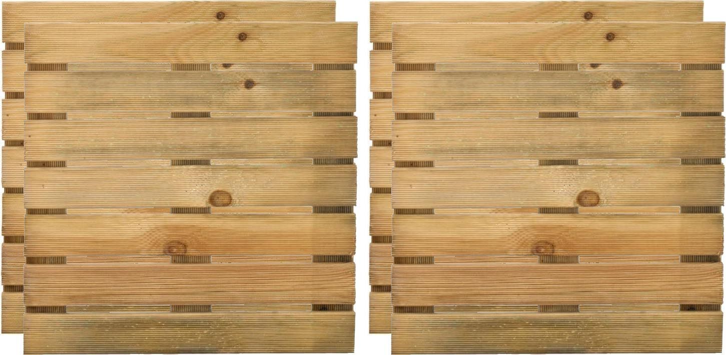 Caillebotis 50 cm en bois traité autoclave (Lot de 4)
