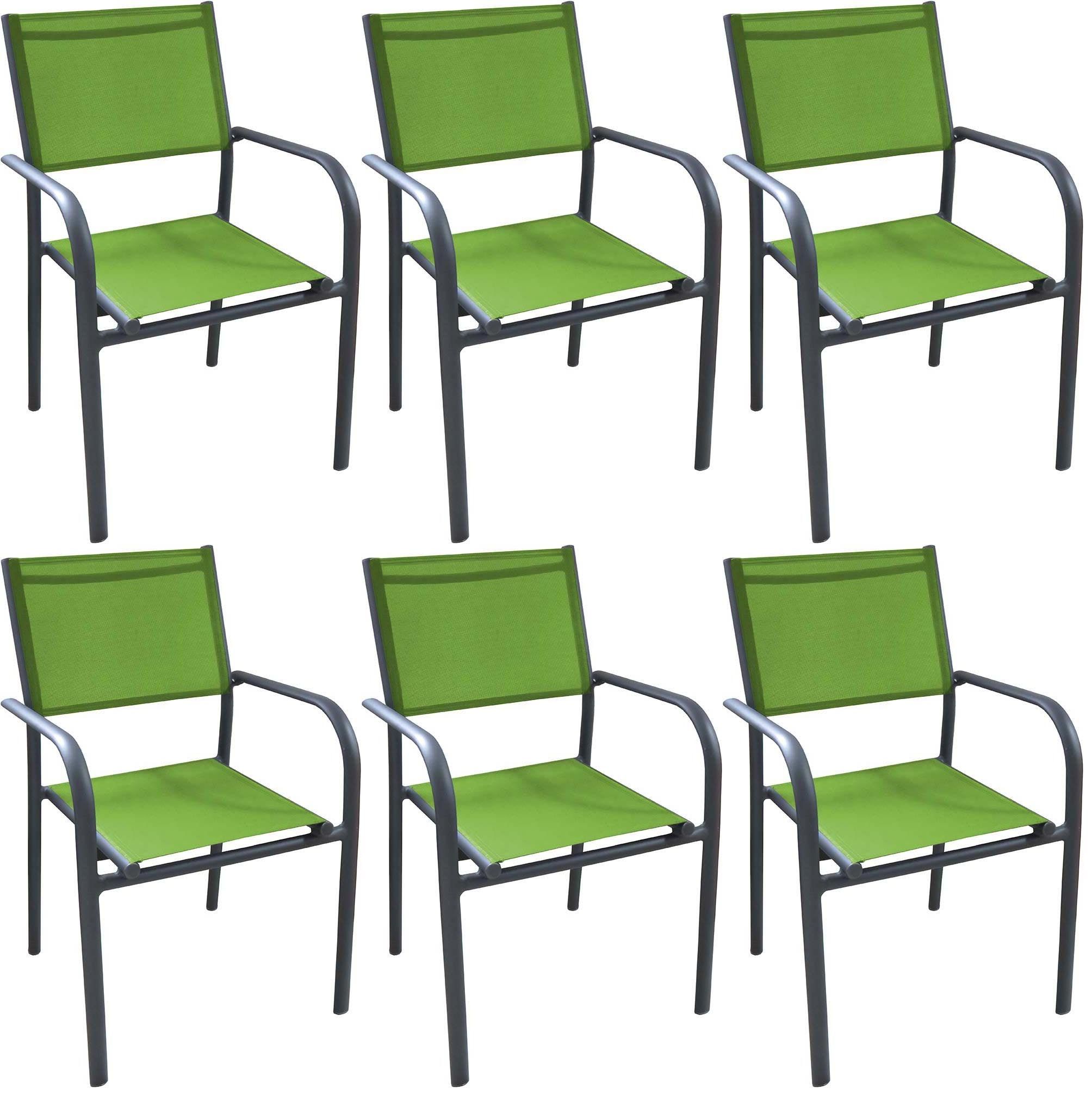 Fauteuil en aluminium Duca (Lot de 6)