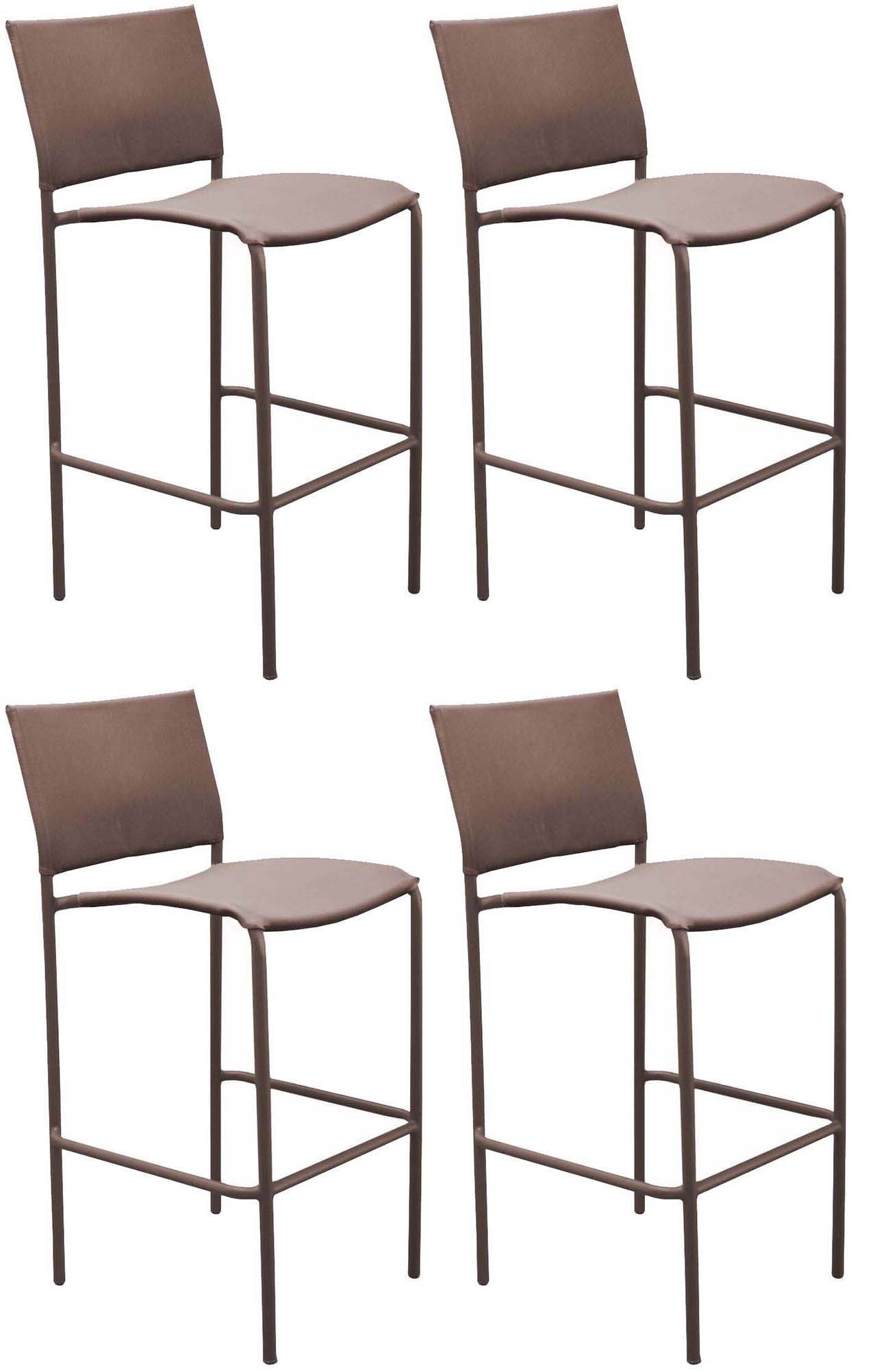 Chaise de bar en acier et toile Globe (Lot de 4)