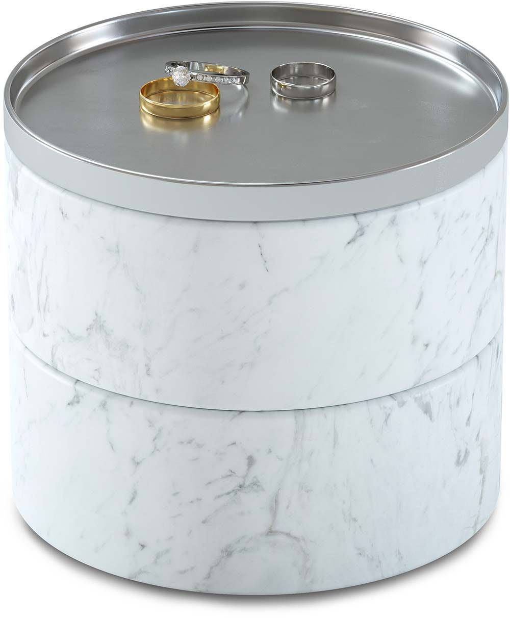 Boite à bijoux imitation marbre blanc Tesora