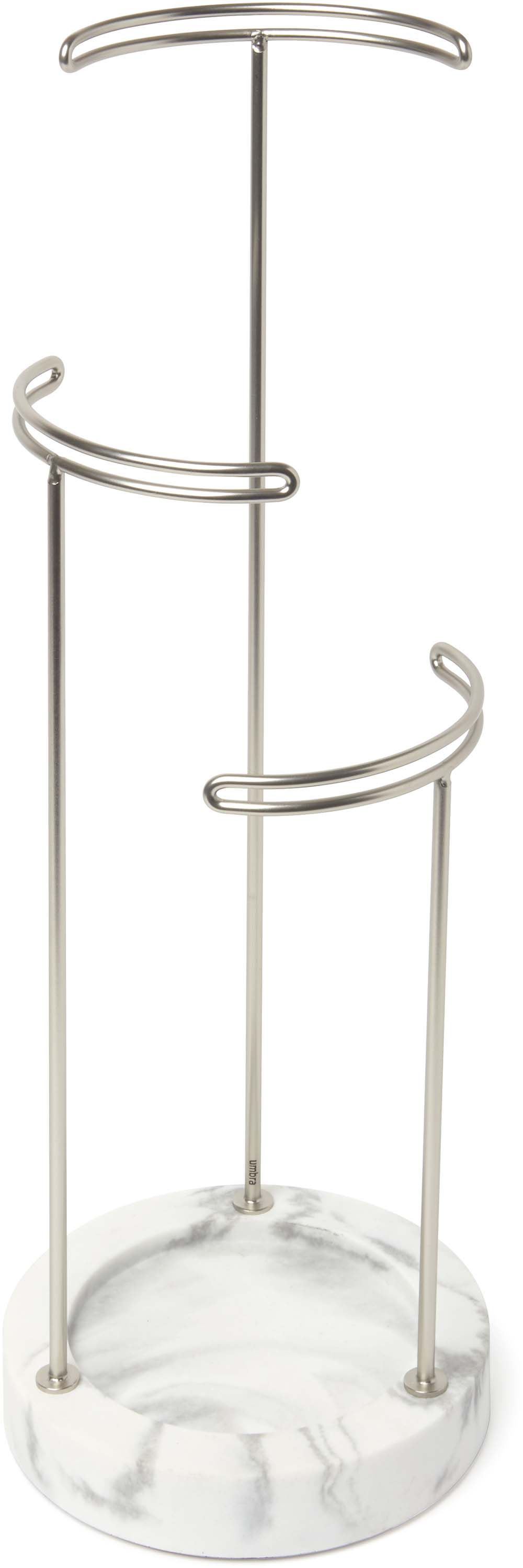 Support à bijoux imitation marbre blanc Tesora