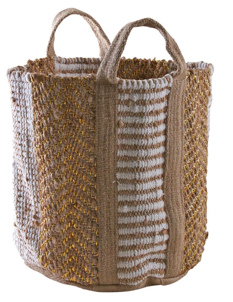 Corbeille de rangement en toile de jute épaisse