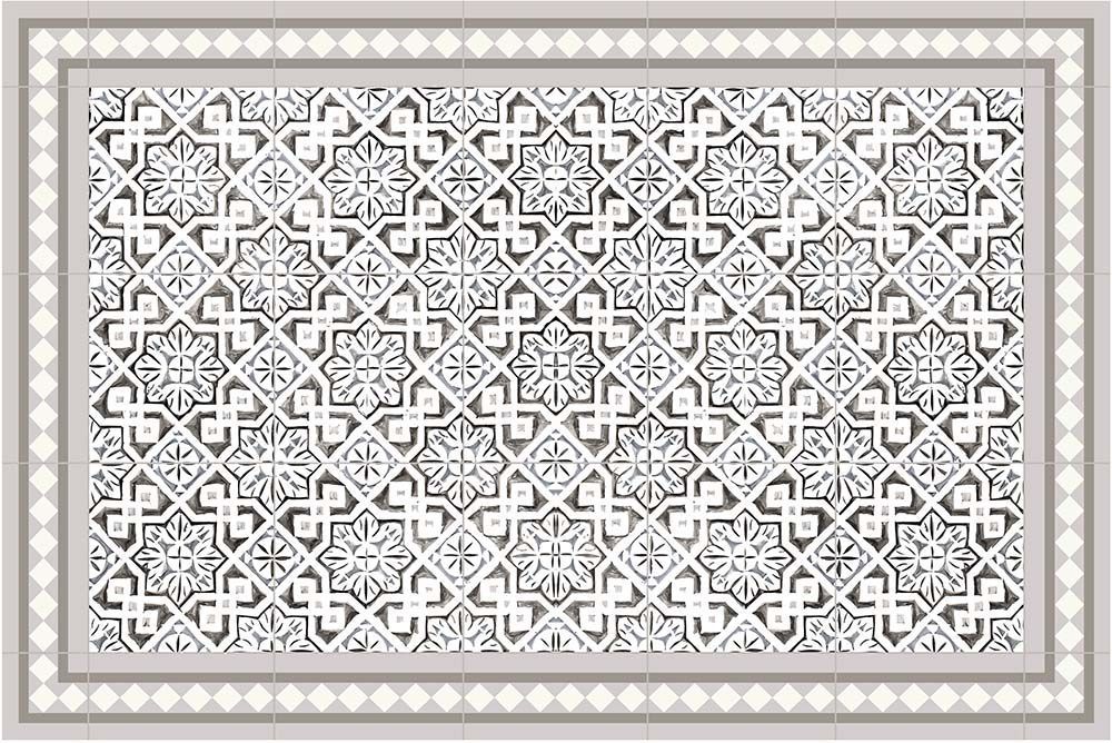 Tapis intérieur extérieur en vinyle carreaux marocains 60 x 90 cm